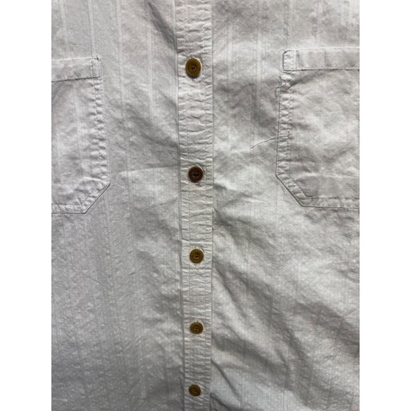 Dressbarn White Long-Sleeve Button-Down Shirt W/ Roll Tab Sleeves Womens 1X - Picture 4 of 10